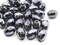 30 13mm Shiny Black Vintage Lucite Plastic Faceted Oval Large Hole Beads